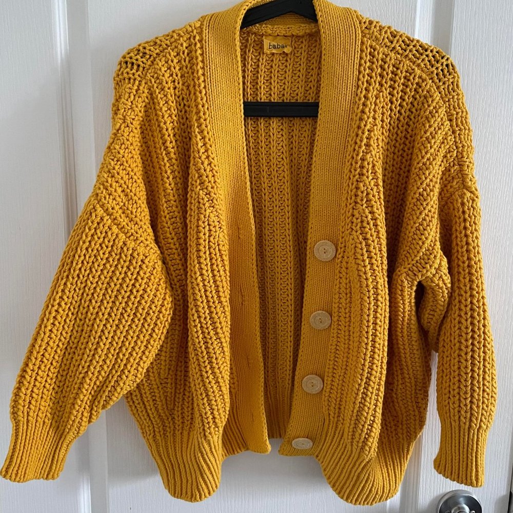 Babaa no 18 Cotton Cardigan in Alphonso Mango